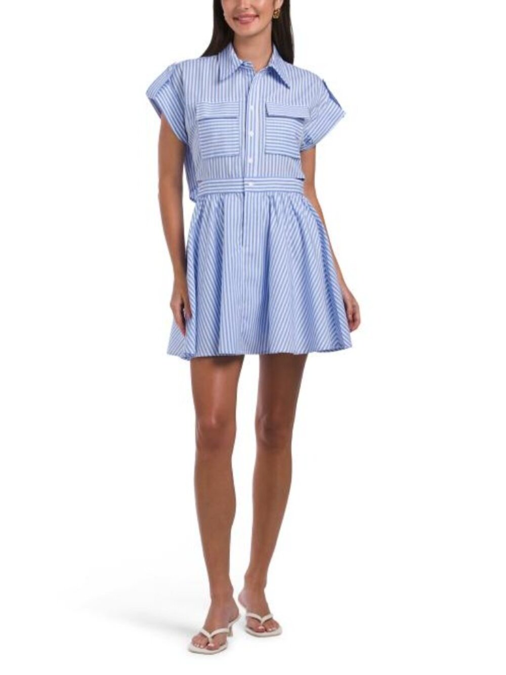 CAARA Short Sleeve Striped Mini Dress